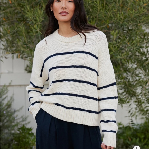Jenni Kayne Sweaters - Jenni Kayne Navy and Ivory Striped Sweater